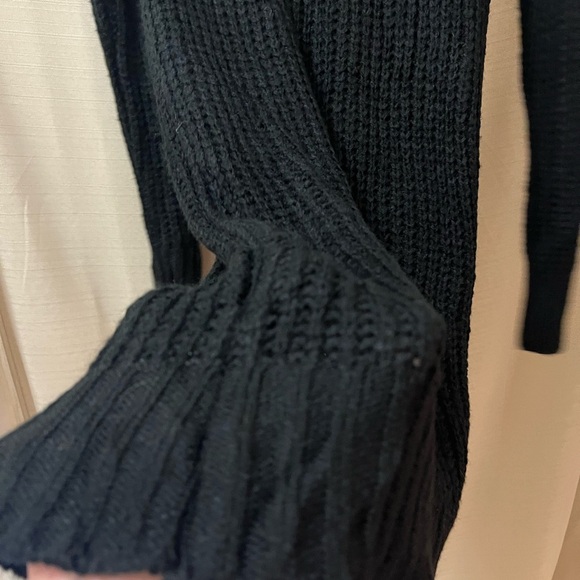 🔴 Nasty Gal Black Ribbed Knit Sweater Dress size small - Picture 4 of 9